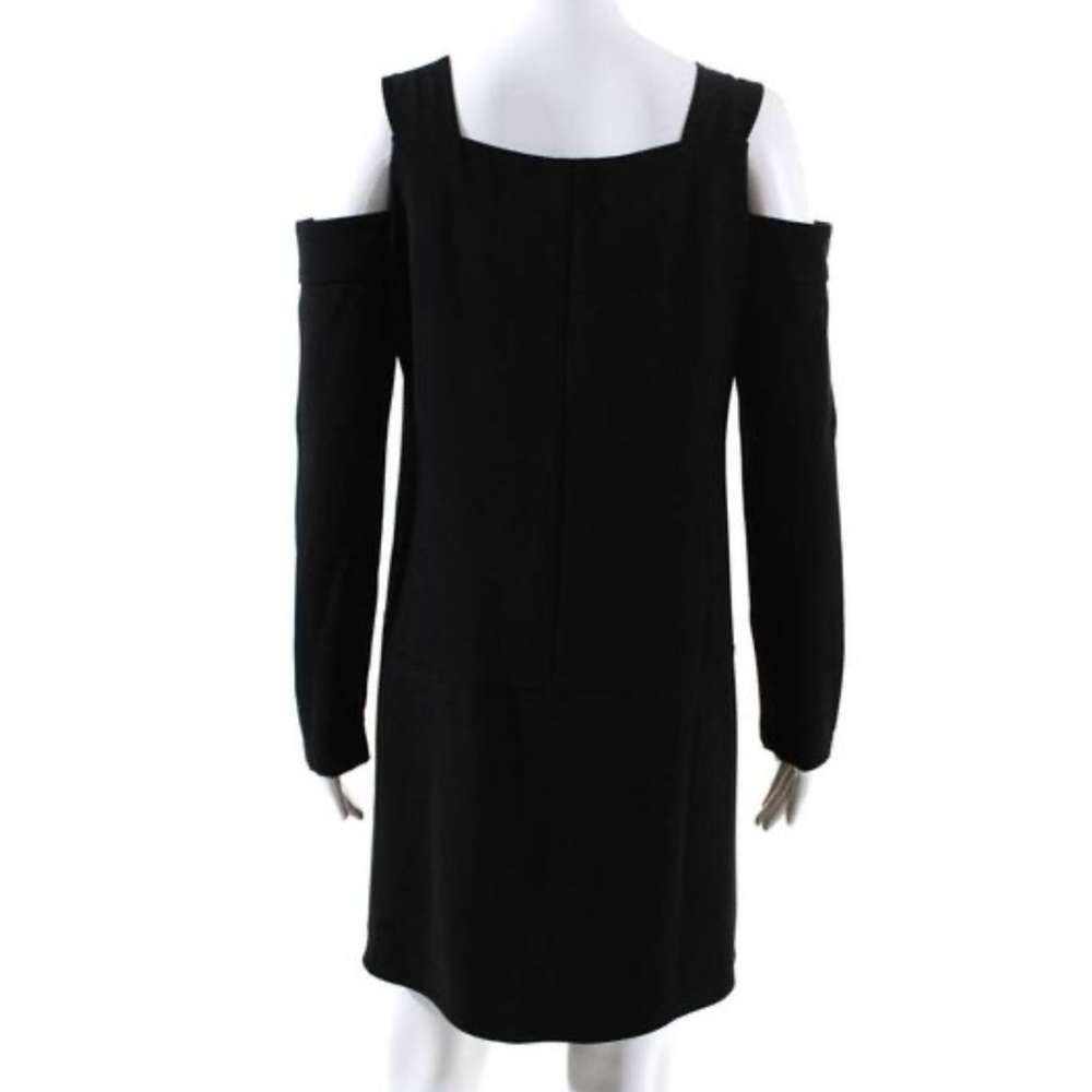 Amanda Uprichard Square Neck Cold Shloulder Mini Shift Dress Black Medium